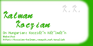 kalman koczian business card